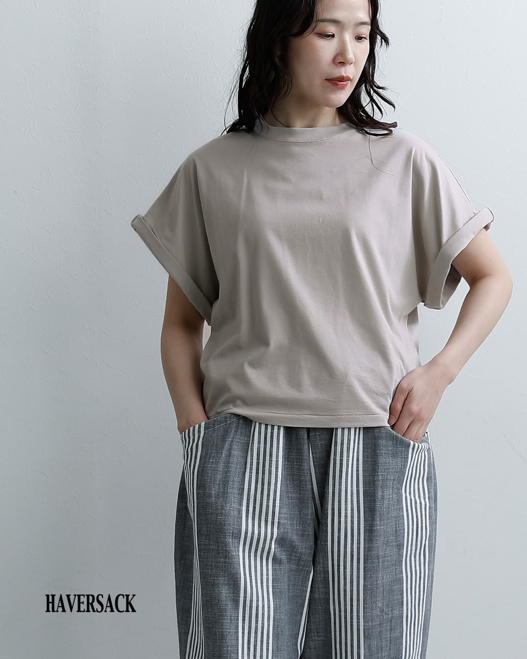 HAVERSACK ハバーサック コットンサイロ天竺 クルーネック Tシャツ