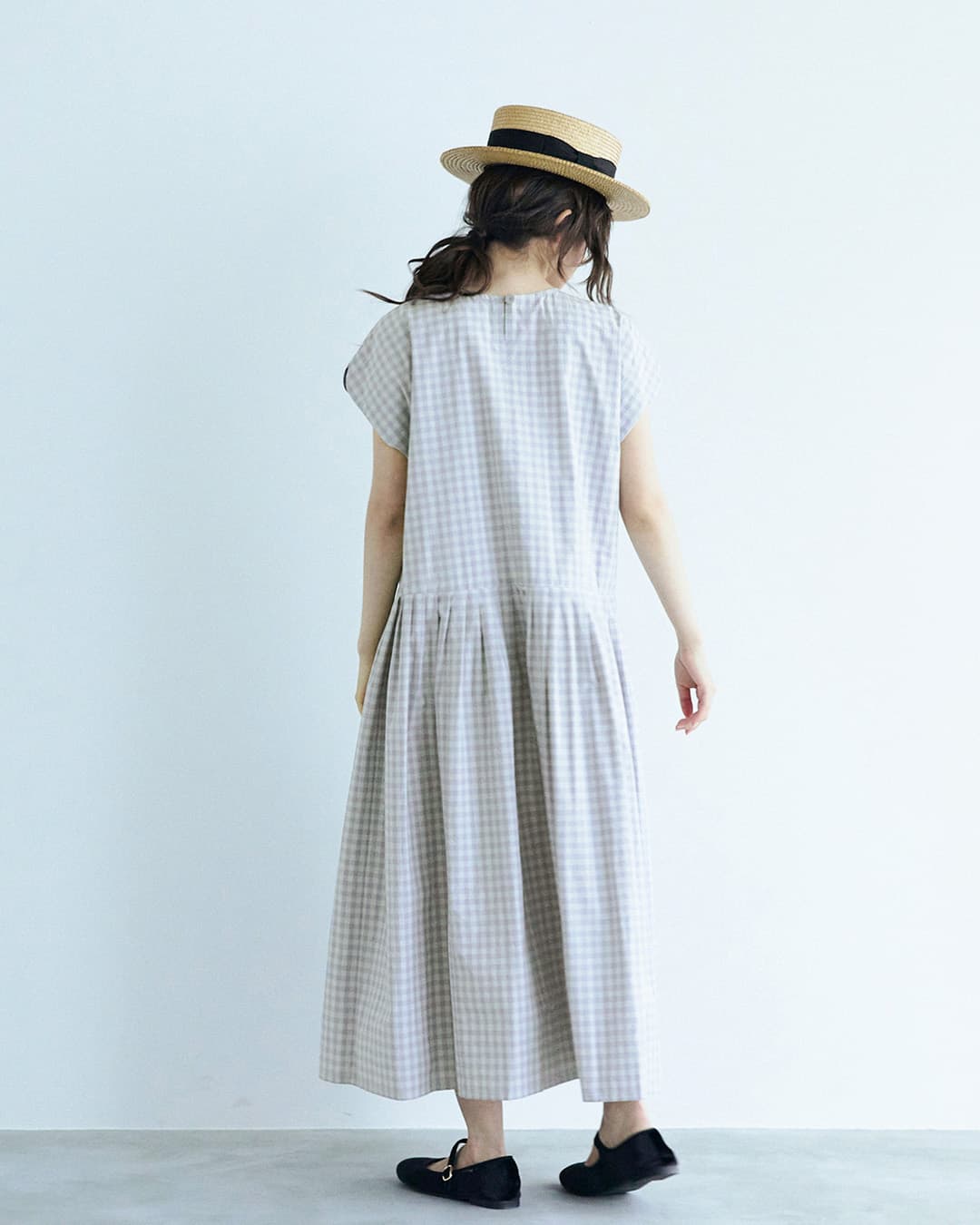MAGALI マガリ ウォッシュドコットン ラウンドスリーブ ワンピース
