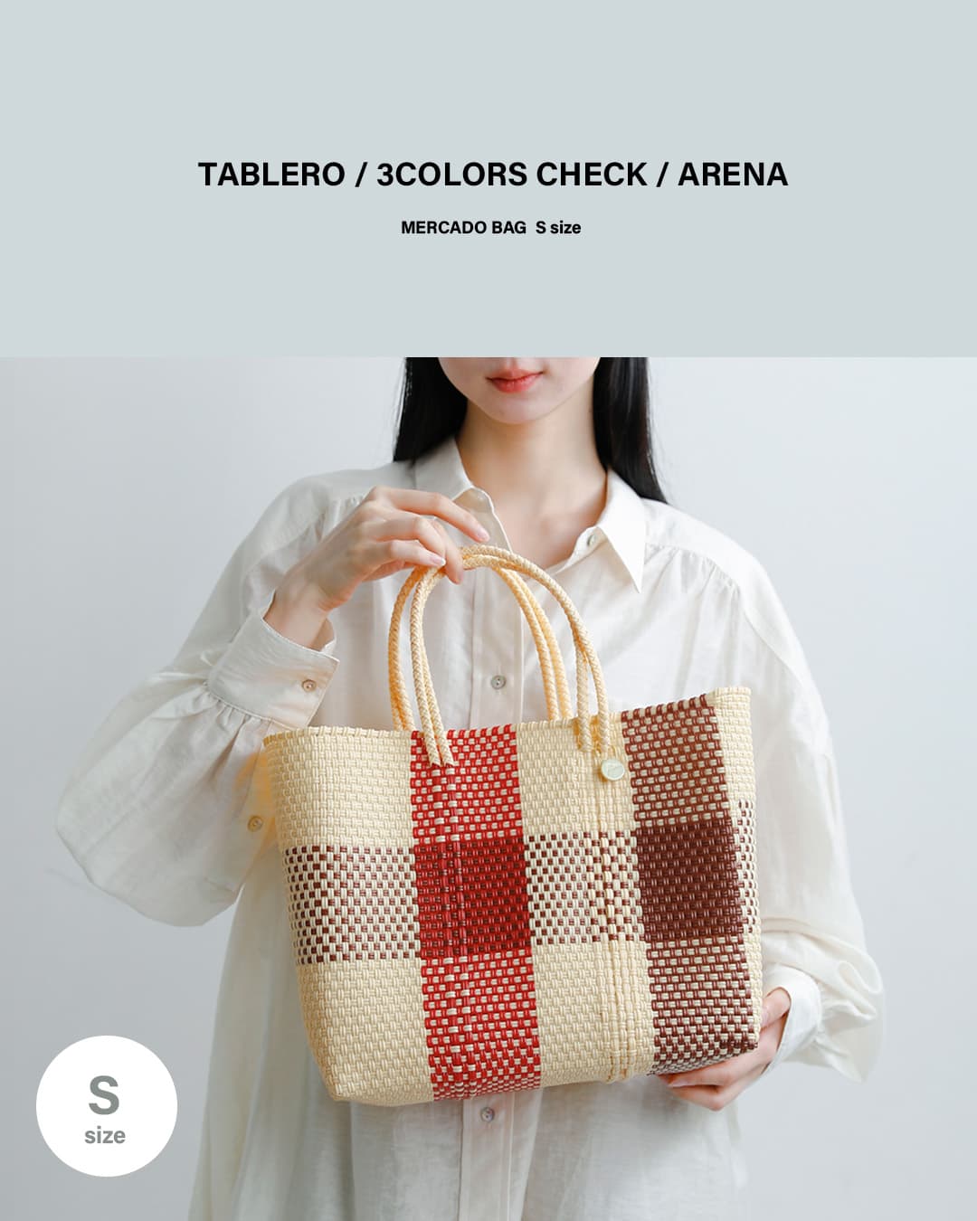 Letra レトラ メルカドバッグ Sサイズ “TABLERO / 3COLORS CHECK