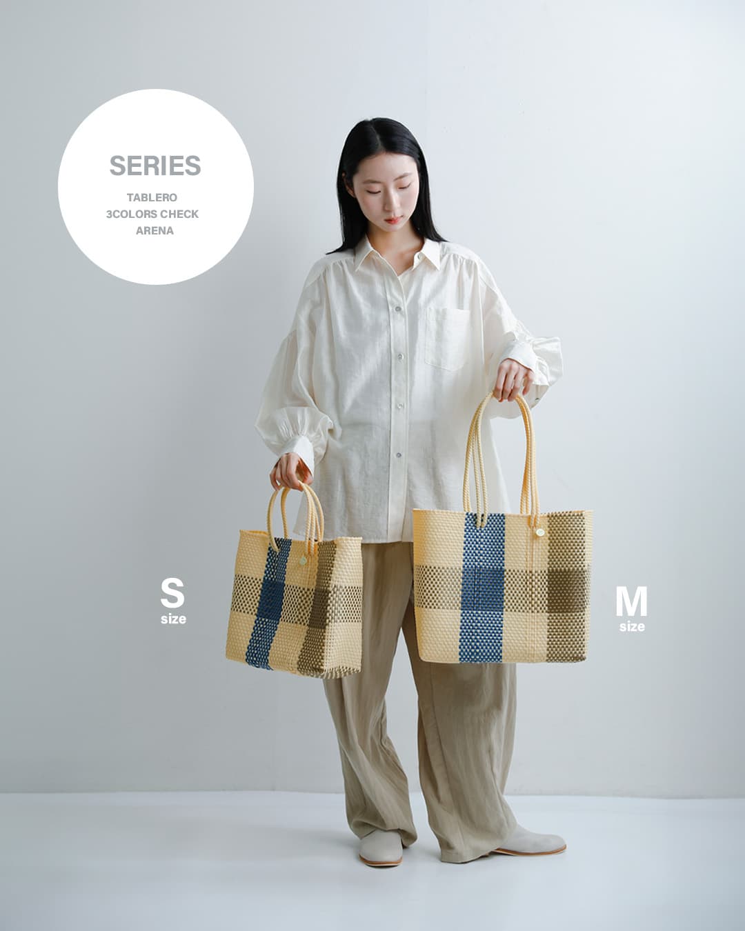 NEW]Letra レトラ メルカドバッグ Sサイズ TABLERO / 3COLORS CHECK