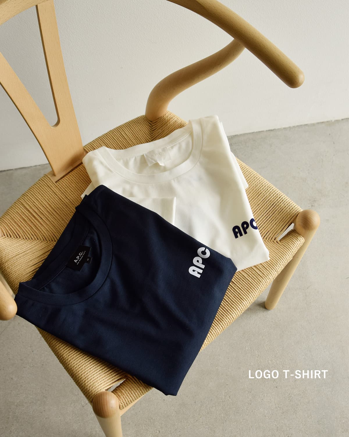 A.P.C. アー ペー セー 天竺 バイカラー ロゴ 半袖Tシャツ 25082-1