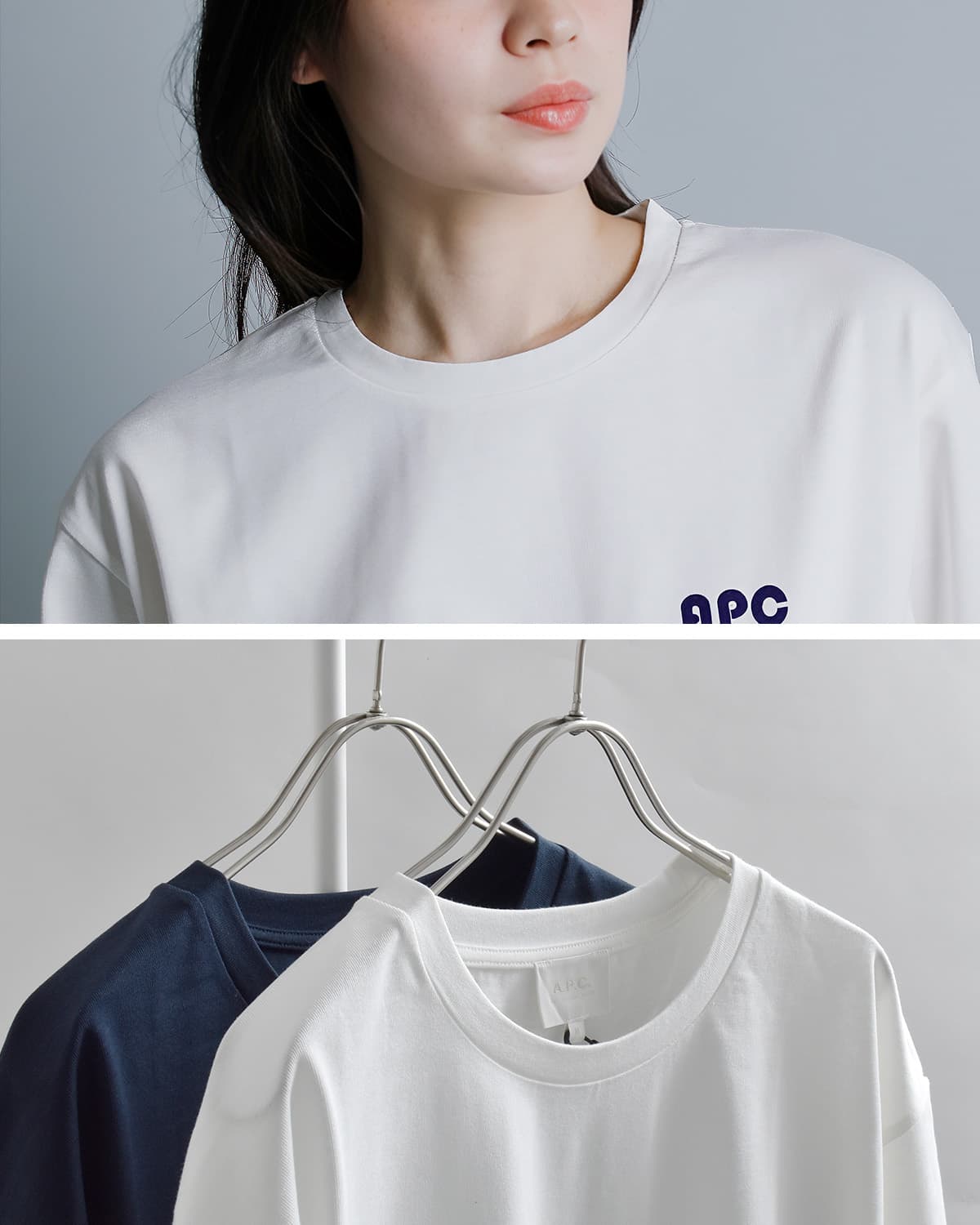 20%OFF】A.P.C. アー ペー セー 天竺 バイカラー ロゴ 半袖Tシャツ