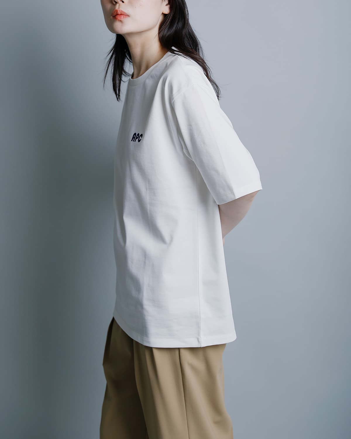 A.P.C. アー ペー セー 天竺 バイカラー ロゴ 半袖Tシャツ 25082-1