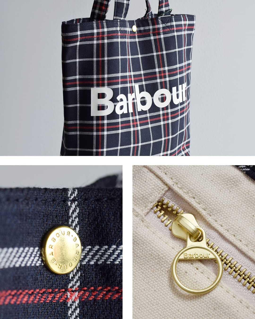Barbour バブアー ミニ テルフィールド タータンチェック トートバッグ