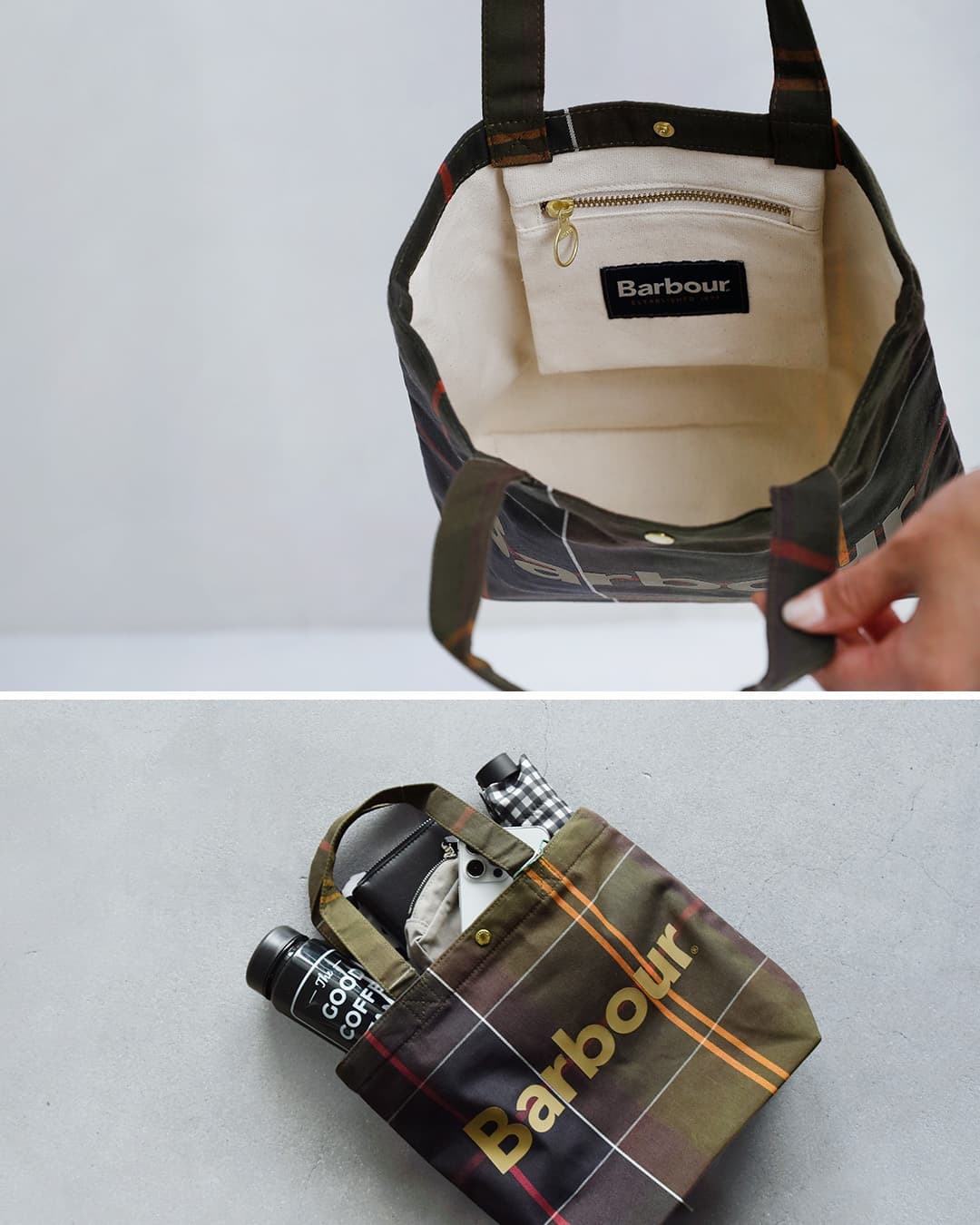 Barbour バブアー ミニ テルフィールド タータンチェック トートバッグ