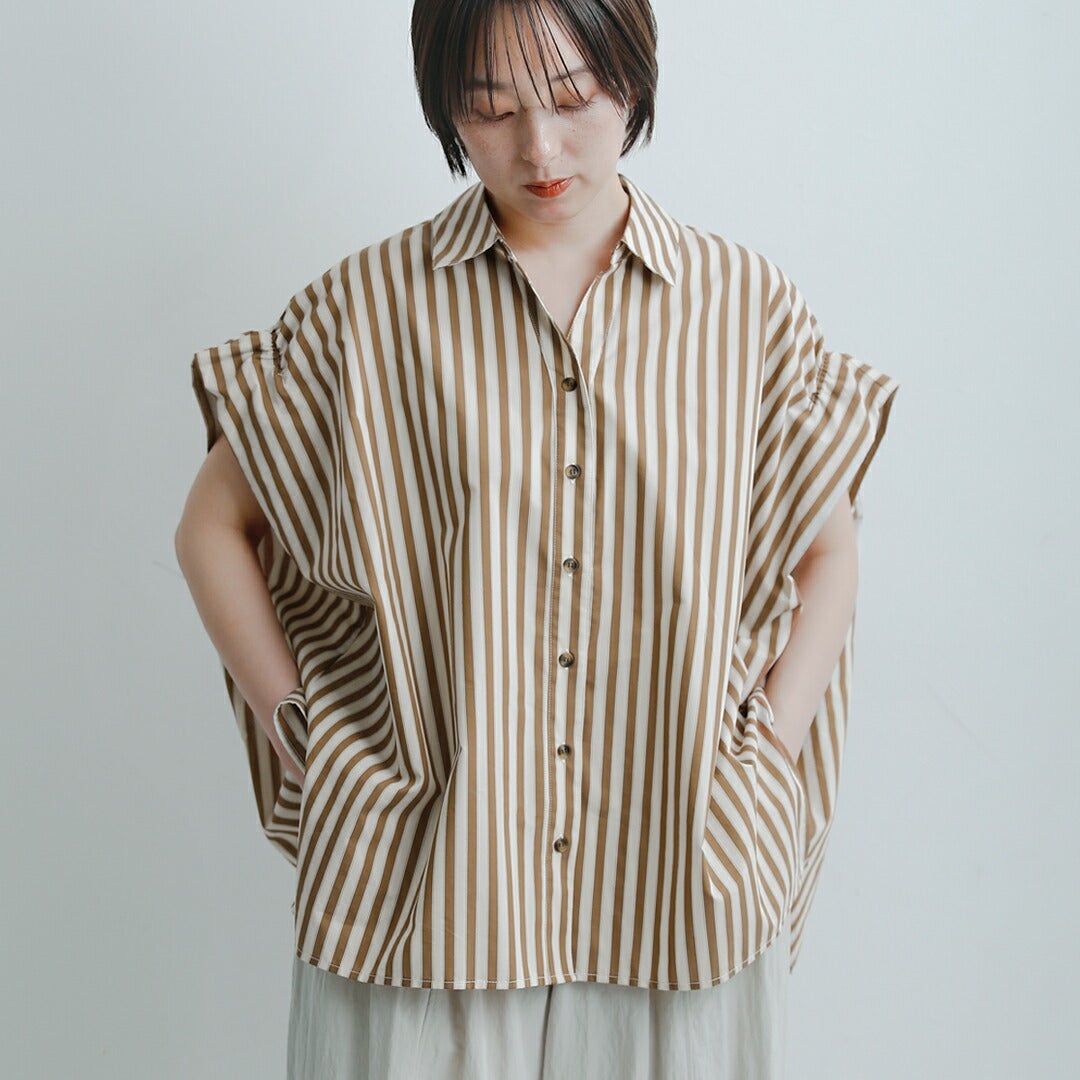 HERENCIA ヘレンチア バックリボン ストライプ ショートスリーブ