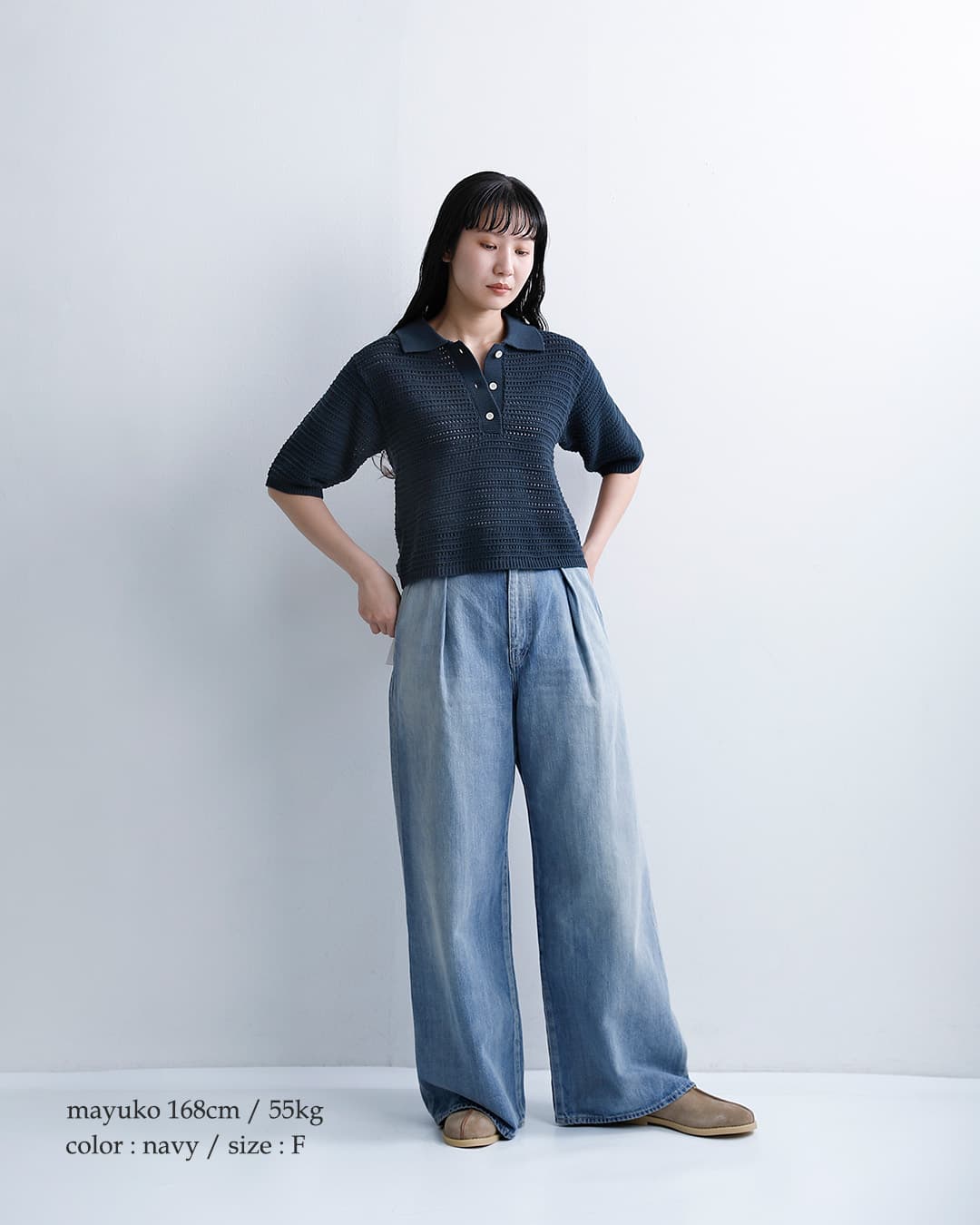 Healthknit ヘルスニット コットン ポロカラー 半袖 ニット プル