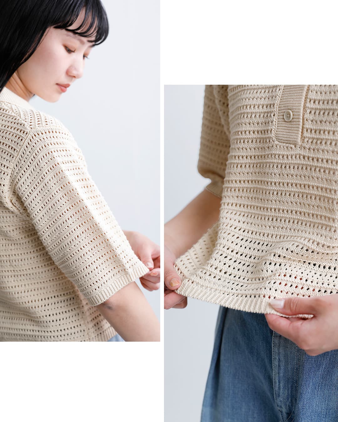 Healthknit ヘルスニット コットン ポロカラー 半袖 ニット プル