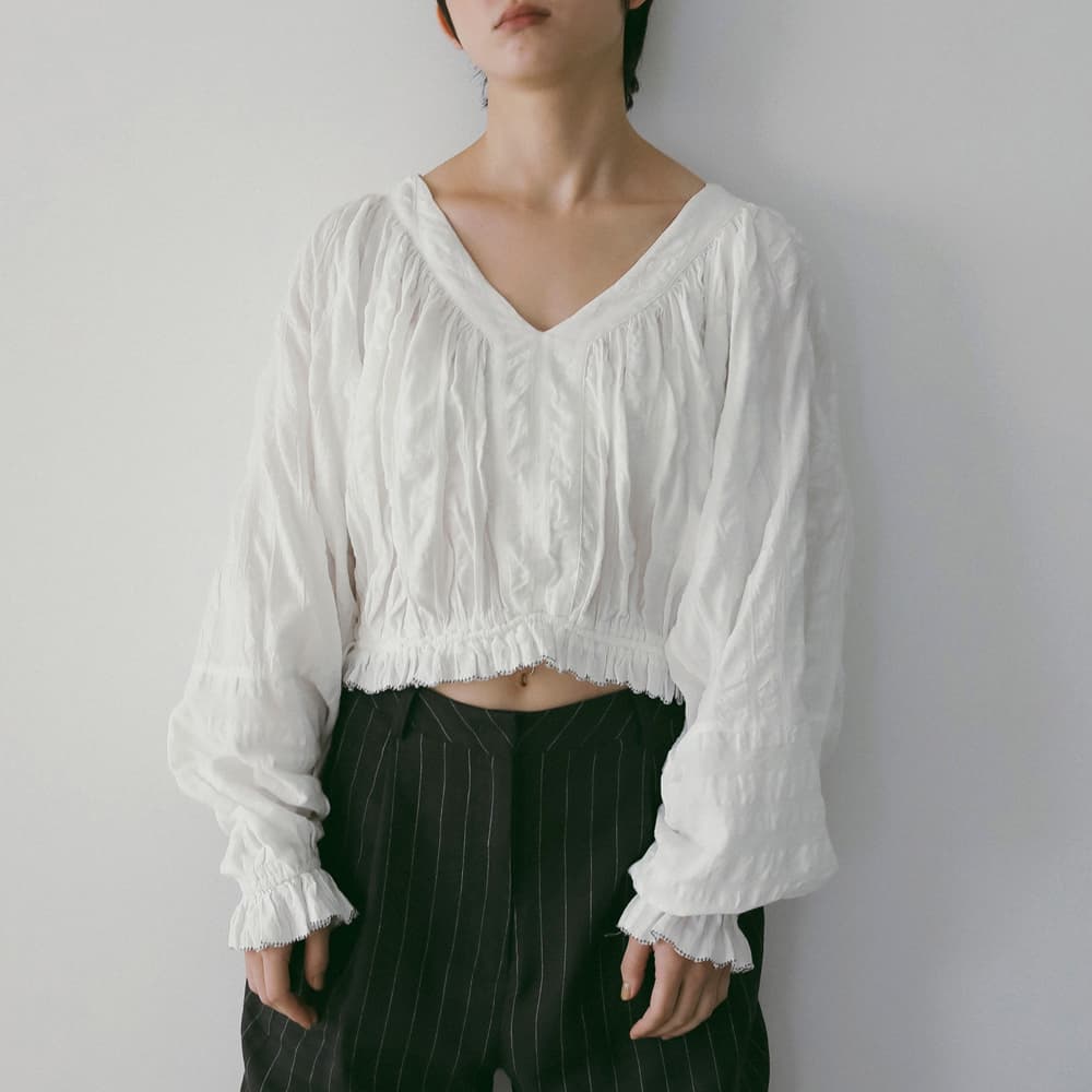 anuke アンヌーク ギャザー ボリューム ブラウス Gather Volume Blouse