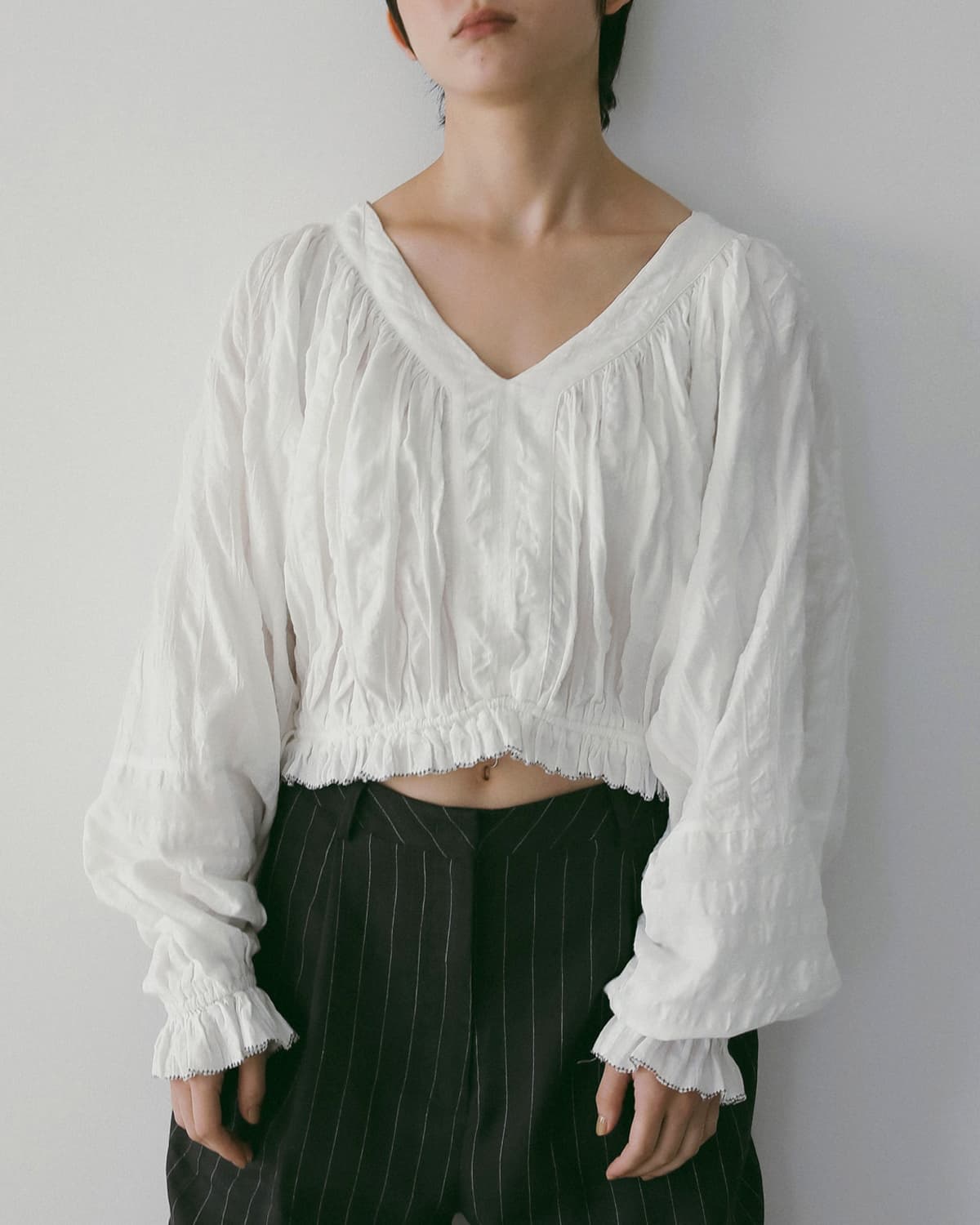 anuke アンヌーク ギャザー ボリューム ブラウス Gather Volume Blouse