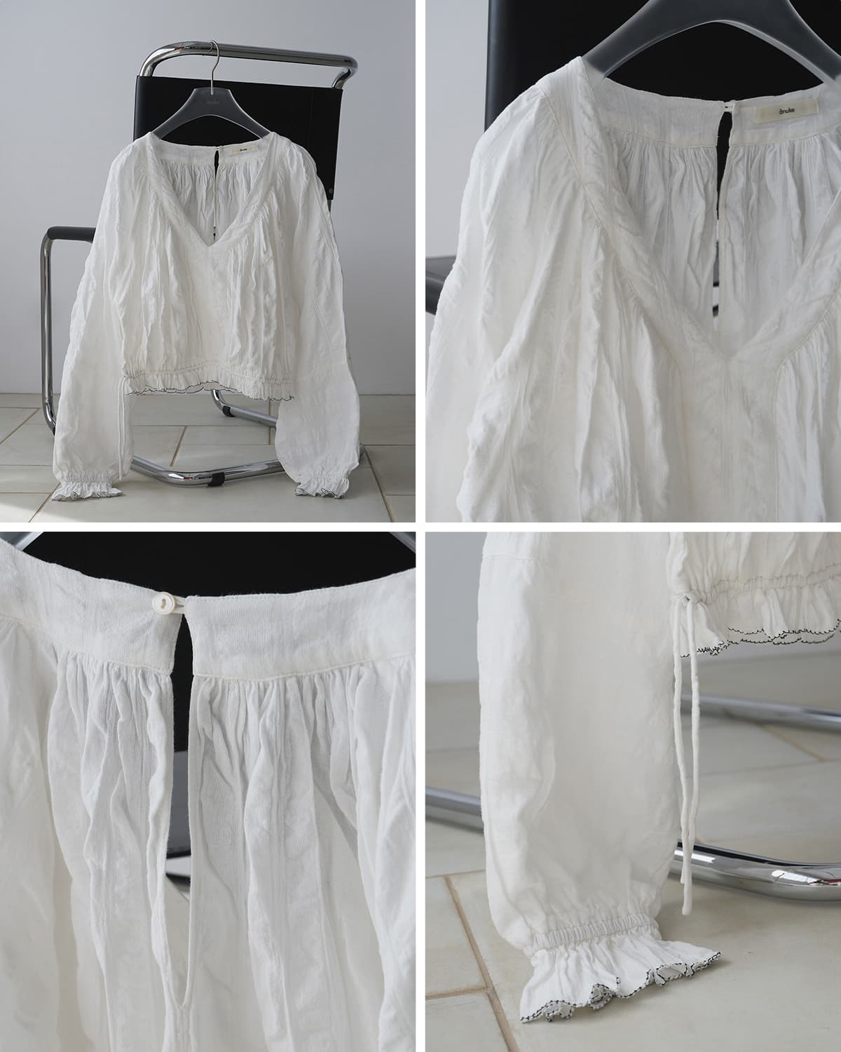 anuke アンヌーク ギャザー ボリューム ブラウス Gather Volume Blouse