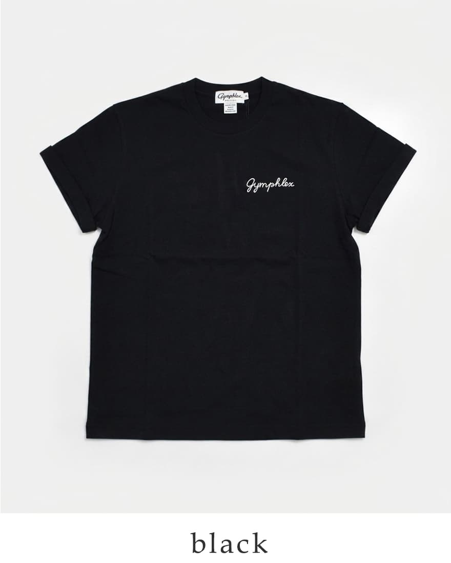 Gymphlex ジムフレックス コットン天竺 チェーン刺繍 半袖Tシャツ gy