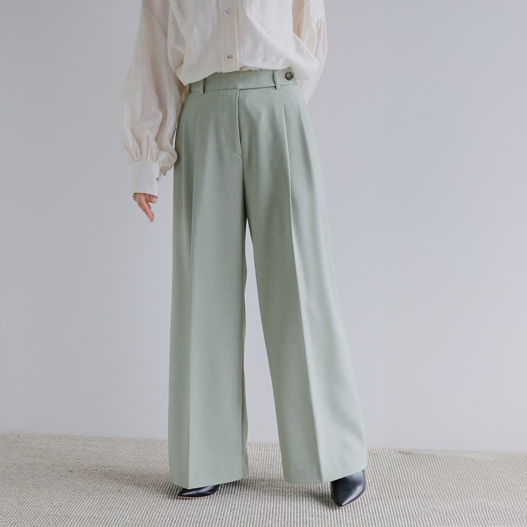 MANOF マノフ タック ワイド パンツ 80110-7103 2026ss新作 レディース