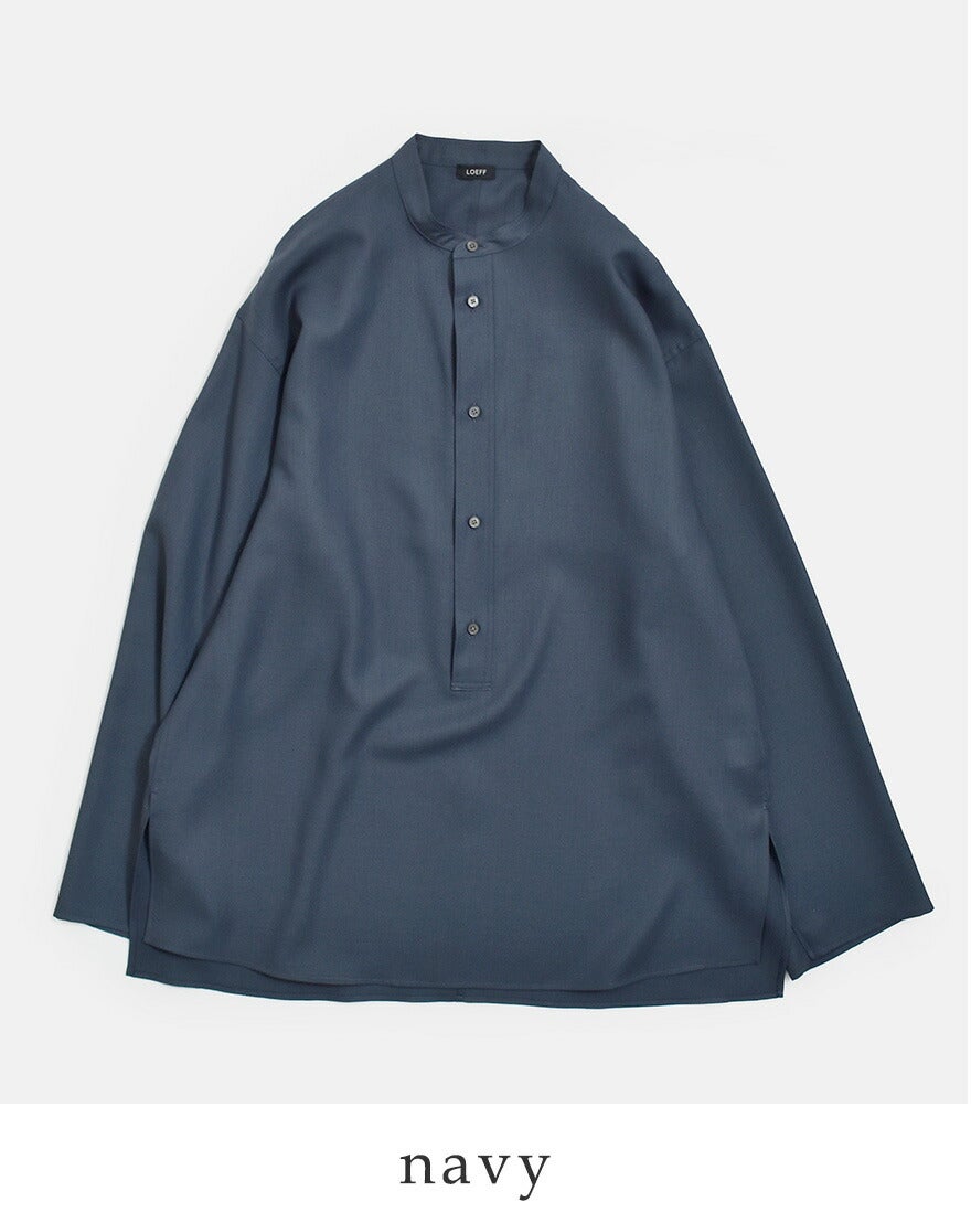 LOEFF ロエフ ヘンリーネック ロングスリーブ シャツ 8811-2-000006