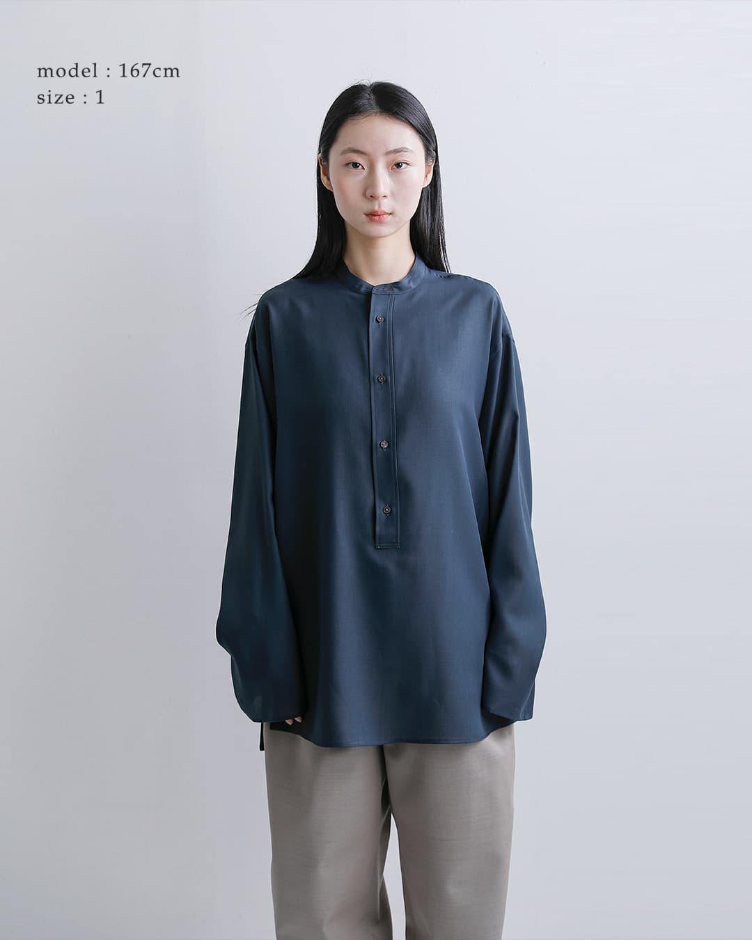 LOEFF ロエフ ヘンリーネック ロングスリーブ シャツ 8811-2-000006