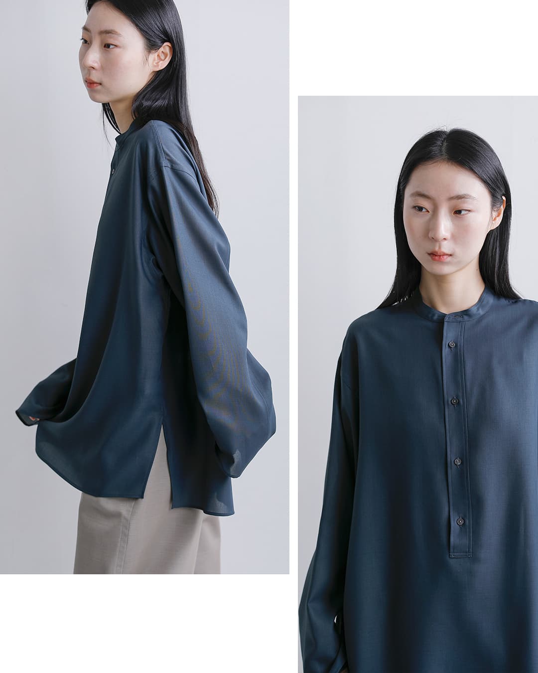30%OFF】LOEFF ロエフ ヘンリーネック ロングスリーブ シャツ 8811-2