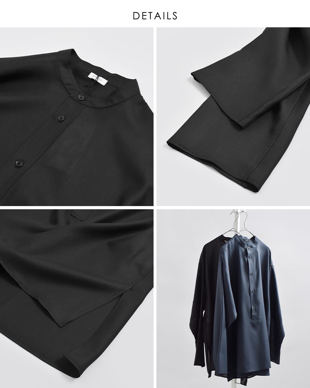 LOEFF ロエフ ヘンリーネック ロングスリーブ シャツ 8811-2-000006