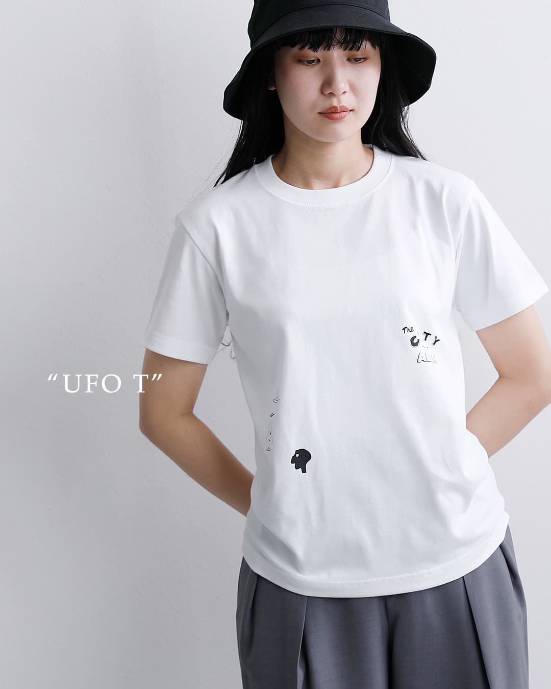 クーポン対象】ironari イロナリ コットン プリント Tシャツ “UFO T” i
