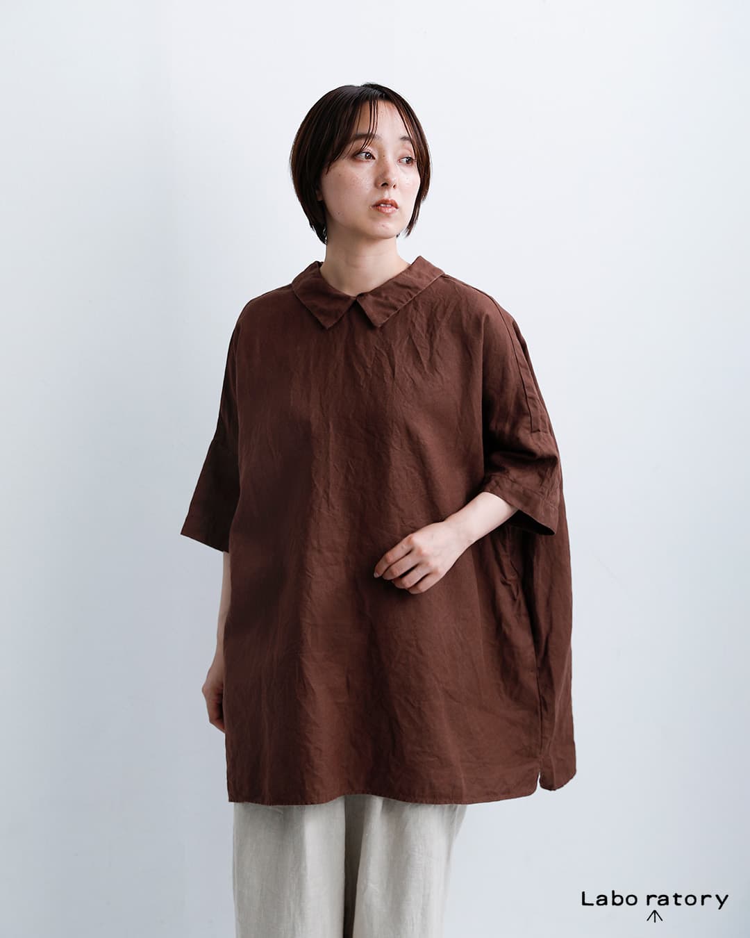 30%OFF】Laboratory ラボレイトリー ラミーリネン ワイド シャツ