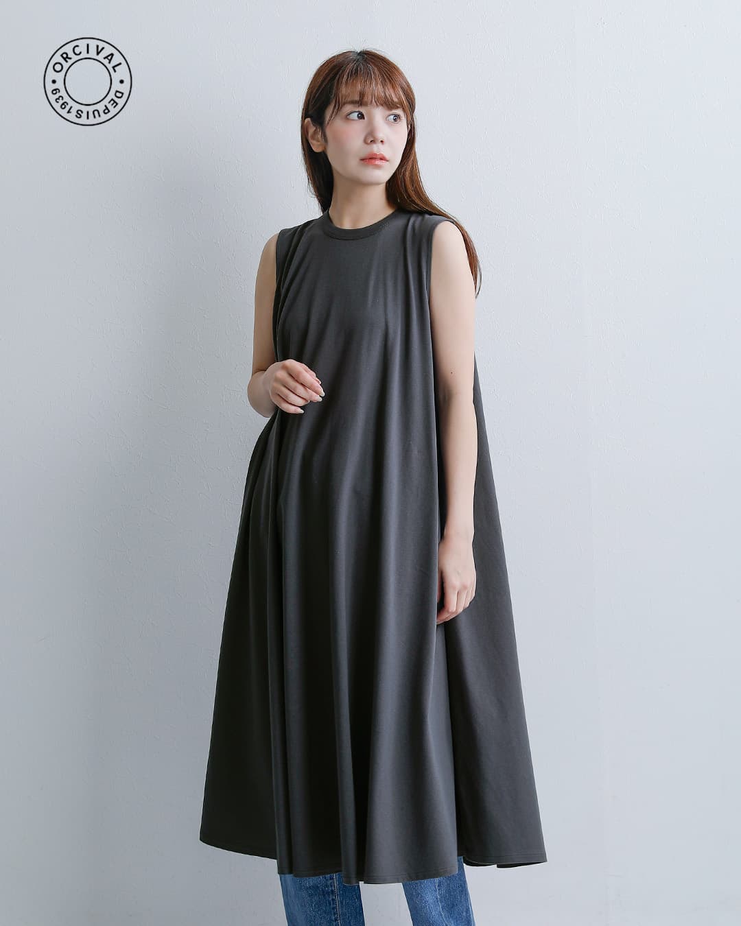 ORCIVAL オーチバル オーシバル コットン天竺 Aライン ノースリーブ