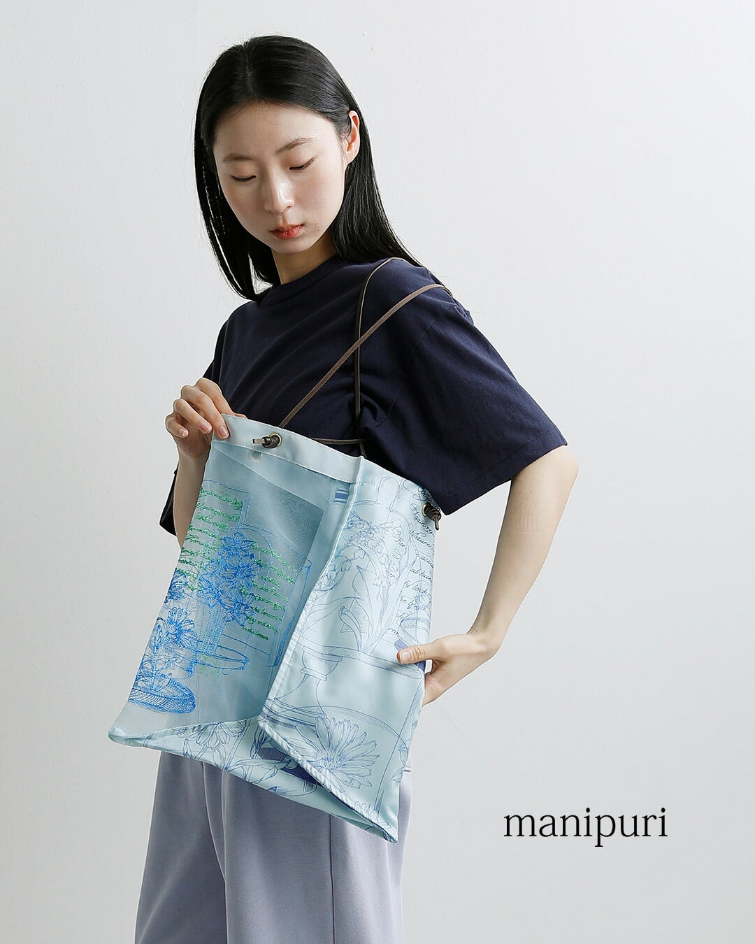 manipuri マニプリ オーガンジー シルク トートバッグ Lサイズ orgsilk