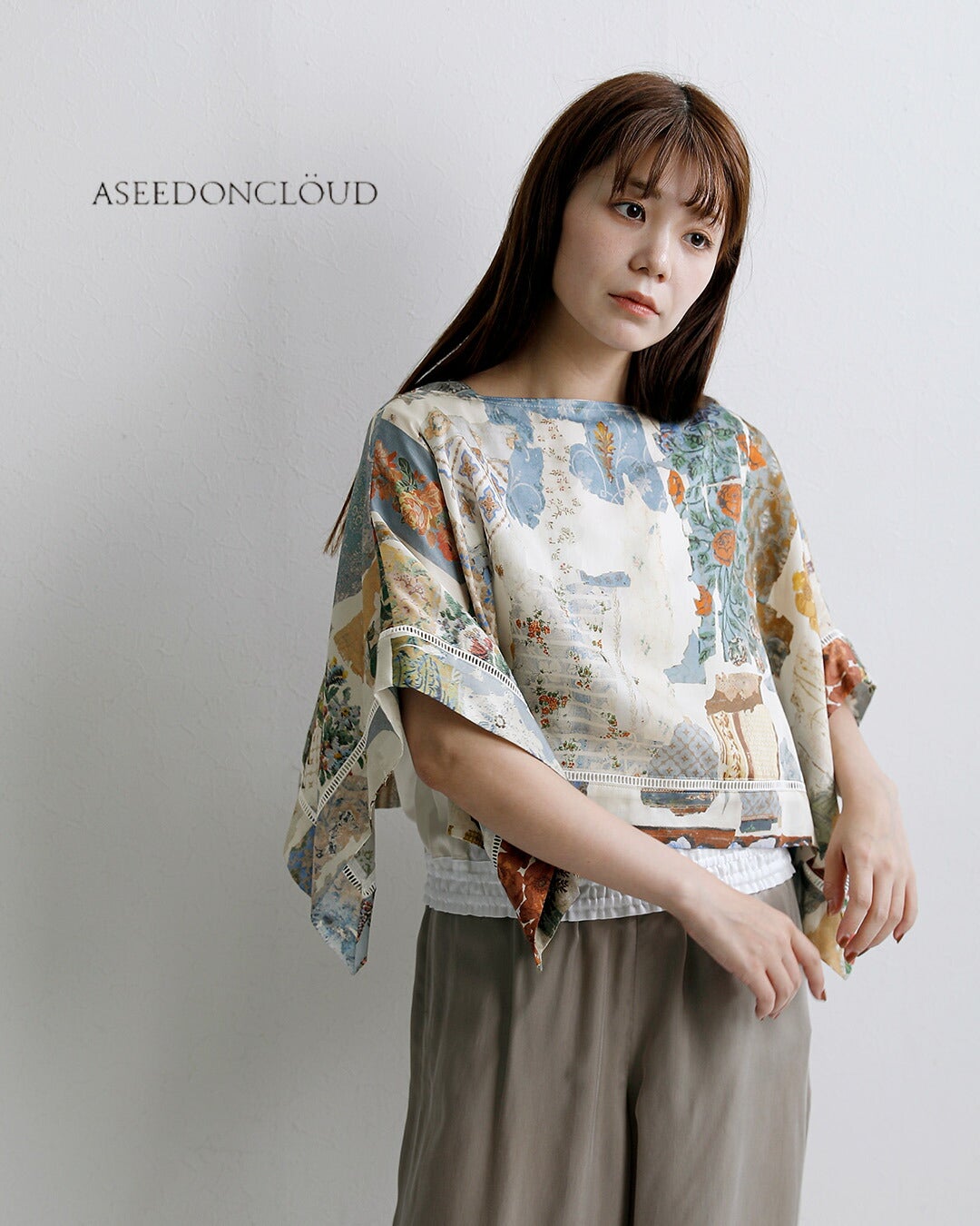 ASEEDONCLOUD アシードンクラウド ブラウス ASEEDONCLOUD アシードンクラウド コットン フロシキ ブラウス