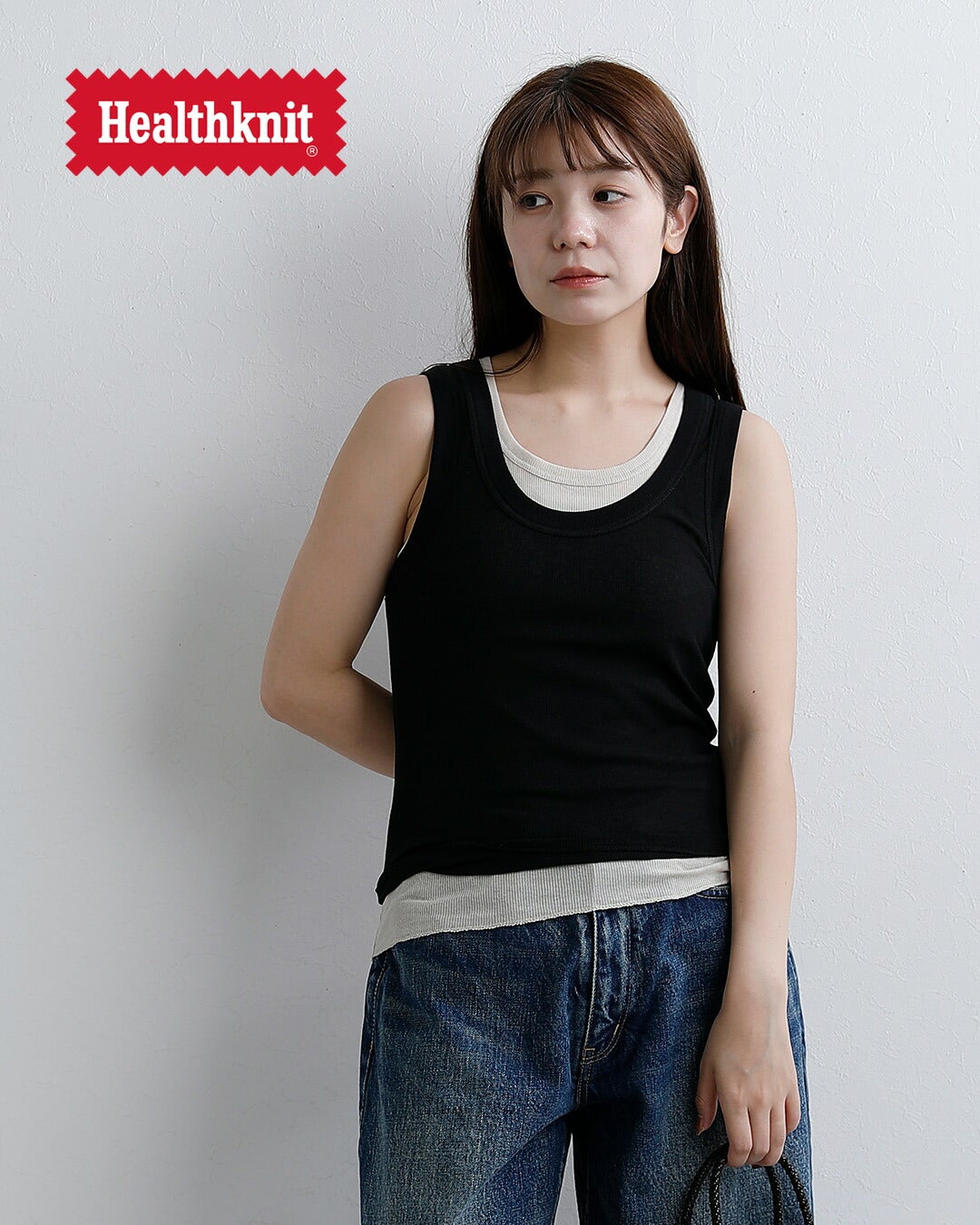 ゆうパケット選択可】Healthknit ヘルスニット コットン レイヤード