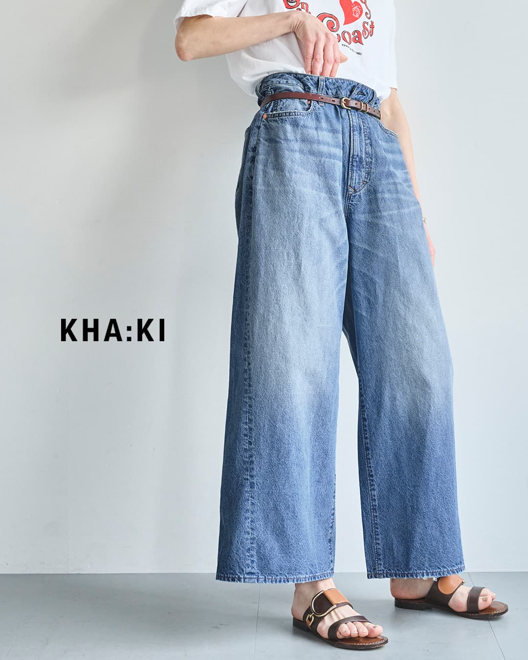 kha:ki カーキ 8oz ライト バギー 綿麻 デニム パンツ LIGHT BAGGY