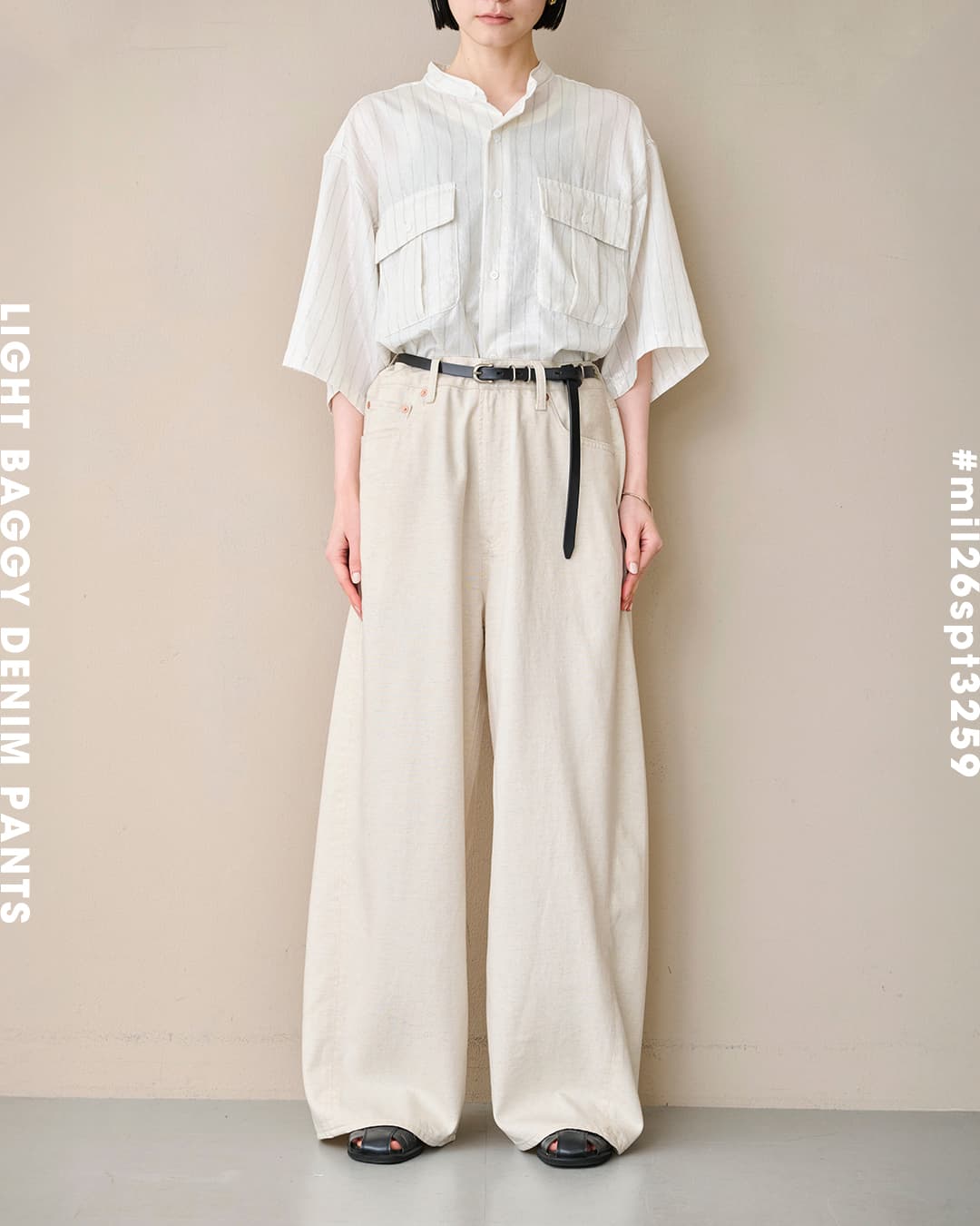 kha:ki カーキ 8oz ライト バギー 綿麻 デニム パンツ LIGHT BAGGY