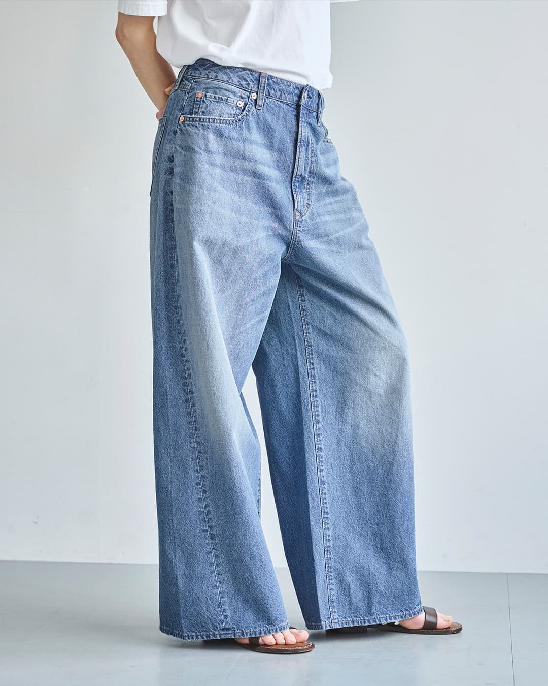 kha:ki カーキ 8oz ライト バギー 綿麻 デニム パンツ LIGHT BAGGY
