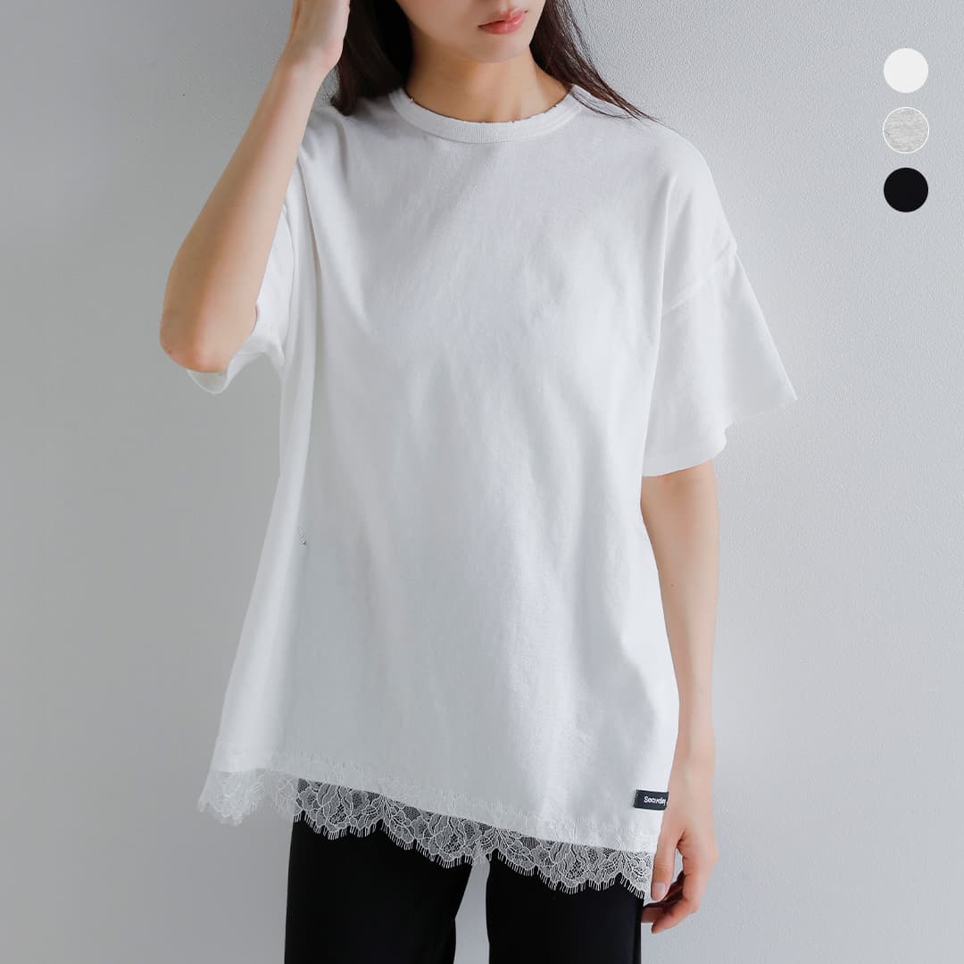 ママ様　25日 SEA シー ヴィンテージ レース オーバーサイズ 88 Tシャツ 110706521