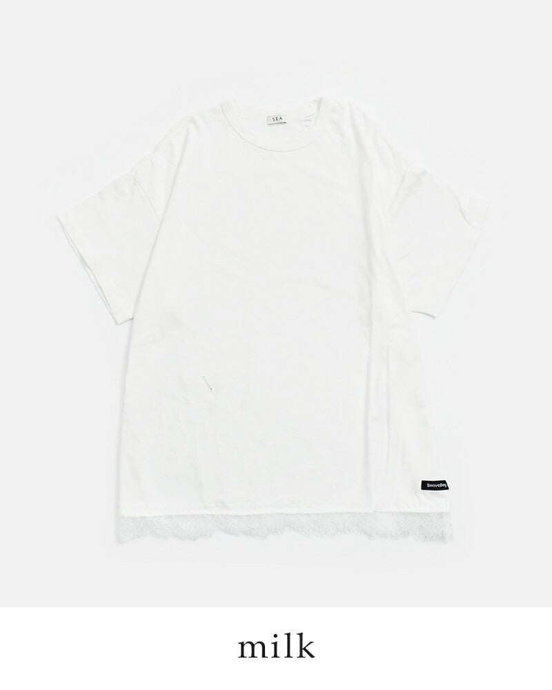 SEA ヴィンテージコットン TEE ホワイト SEA シー ヴィンテージ レース オーバーサイズ 88 Tシャツ 110706521