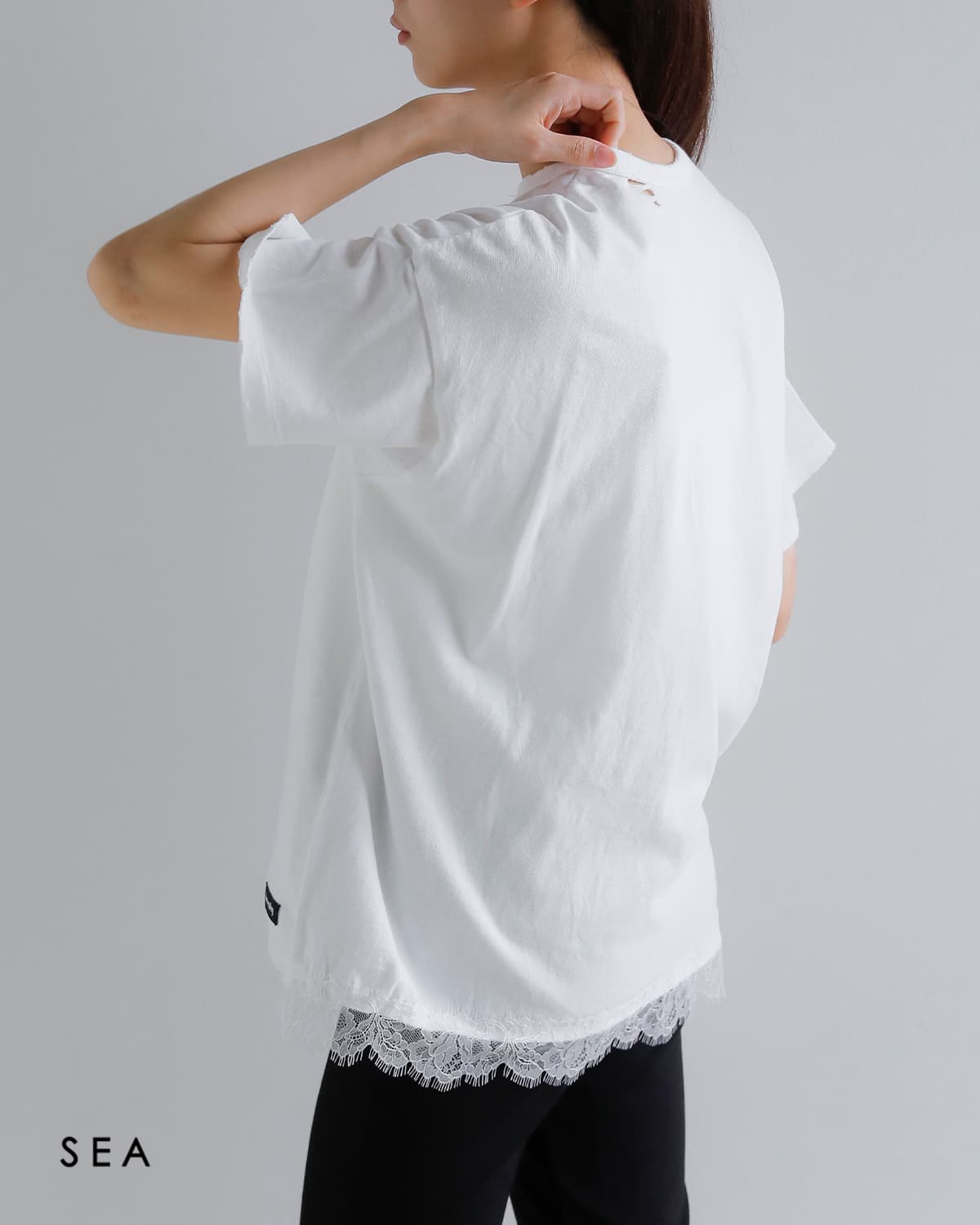 SEA シー ヴィンテージ レース オーバーサイズ 88 Tシャツ 110706521