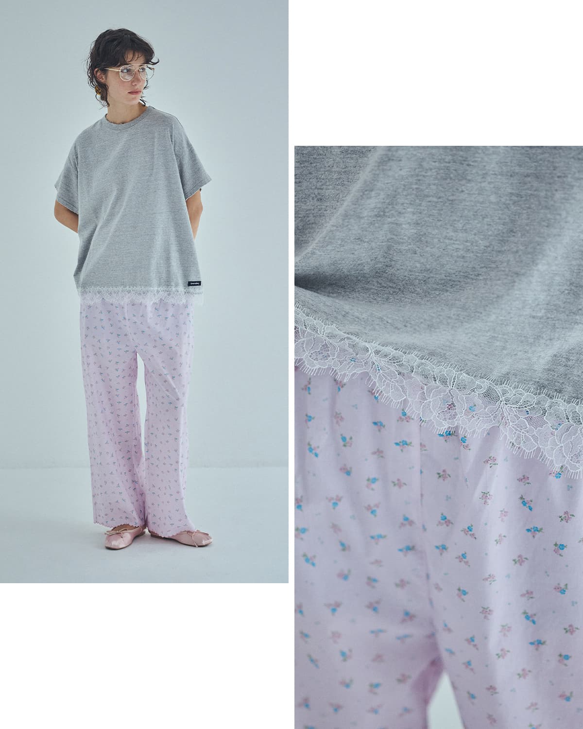 SEA シー ヴィンテージ レース オーバーサイズ 88 Tシャツ 110706521