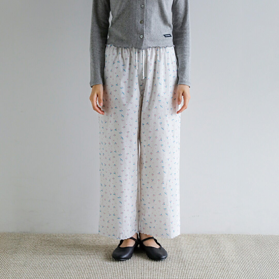 3こ1】【40%OFF】SEA シー コットン フローラル イージーパンツ
