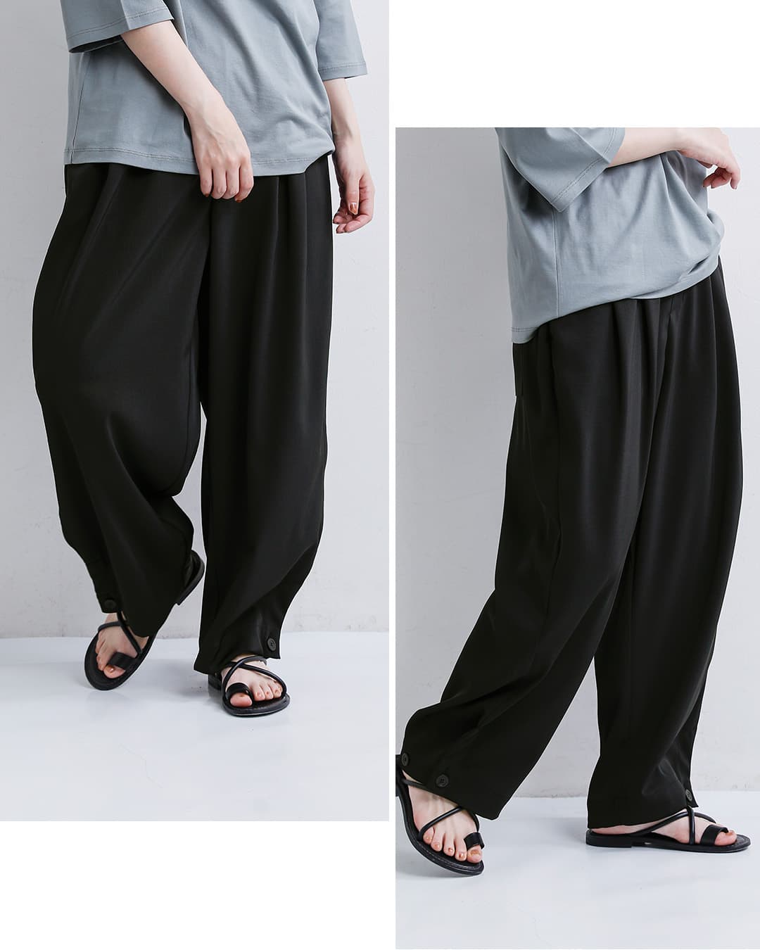30%OFF】mizuiro ind ミズイロインド タック ヘム コクーン パンツ 2