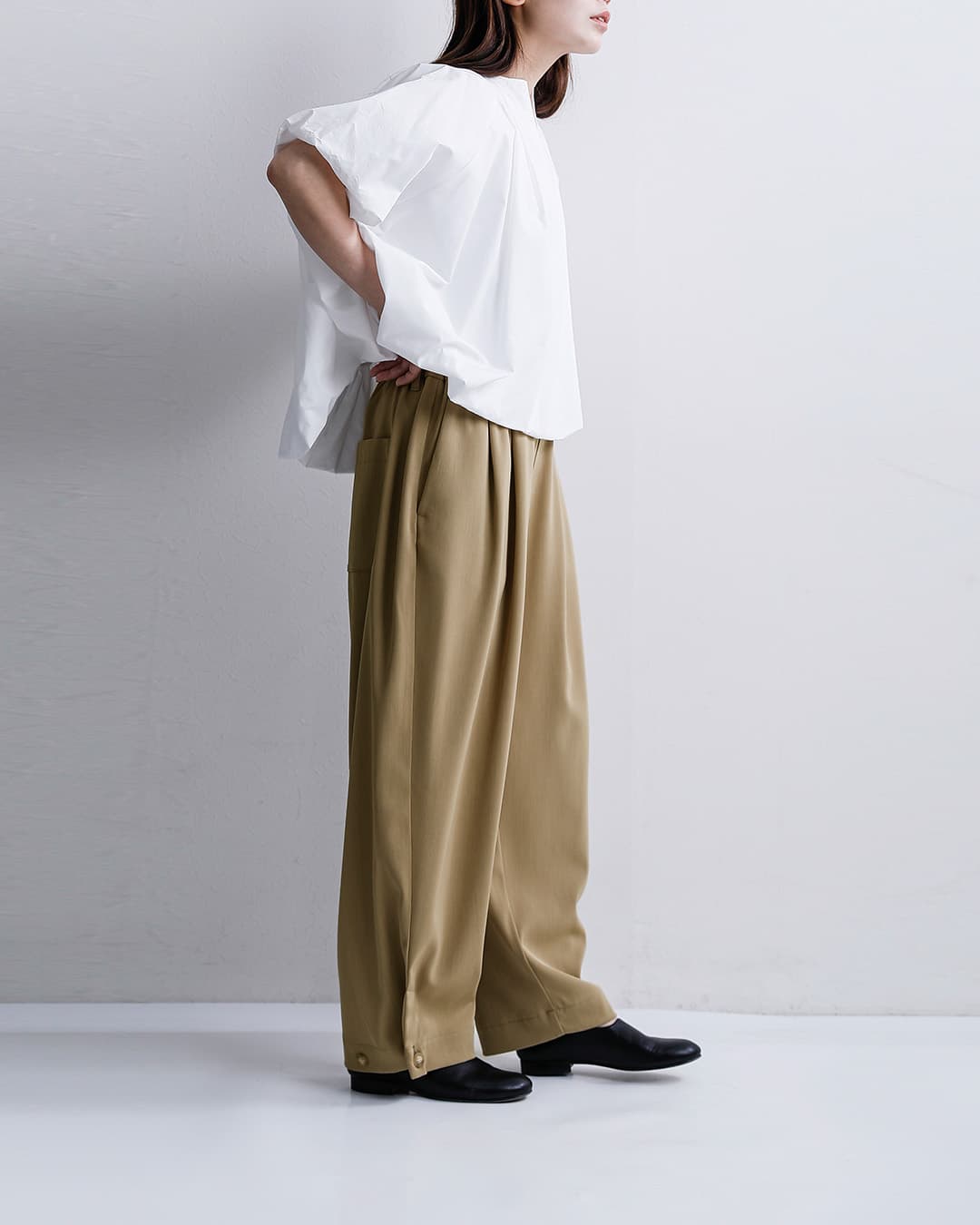 30%OFF】mizuiro ind ミズイロインド タック ヘム コクーン パンツ 2