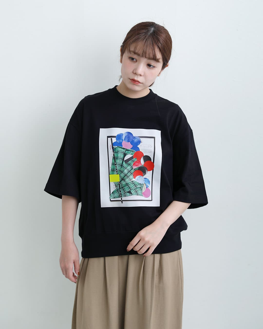 MANON マノン コットン天竺 ブーケ プリント Tシャツ BOUQUET PRINT2