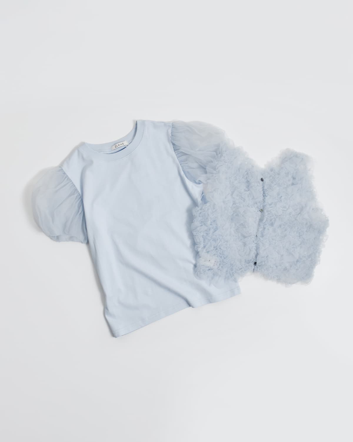 20%OFF】CLANE クラネ チュール ベスト レイヤード トップス 10105