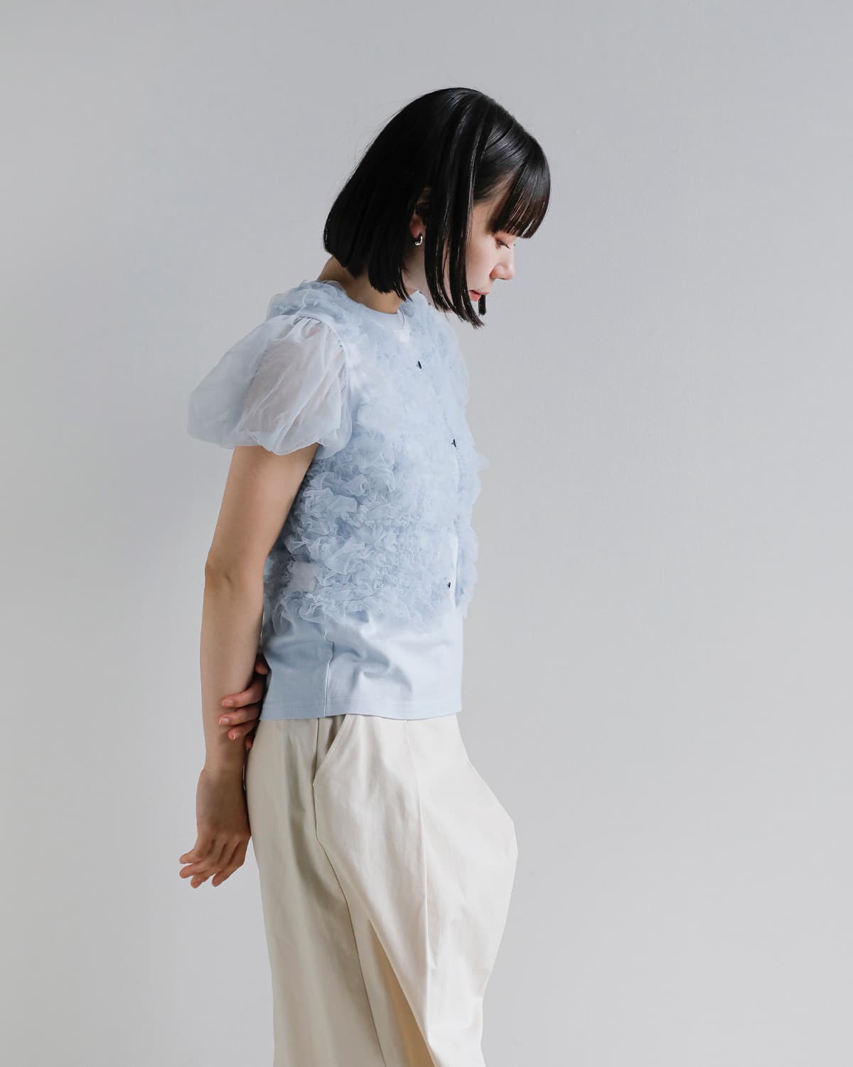 20%OFF】CLANE クラネ チュール ベスト レイヤード トップス 10105