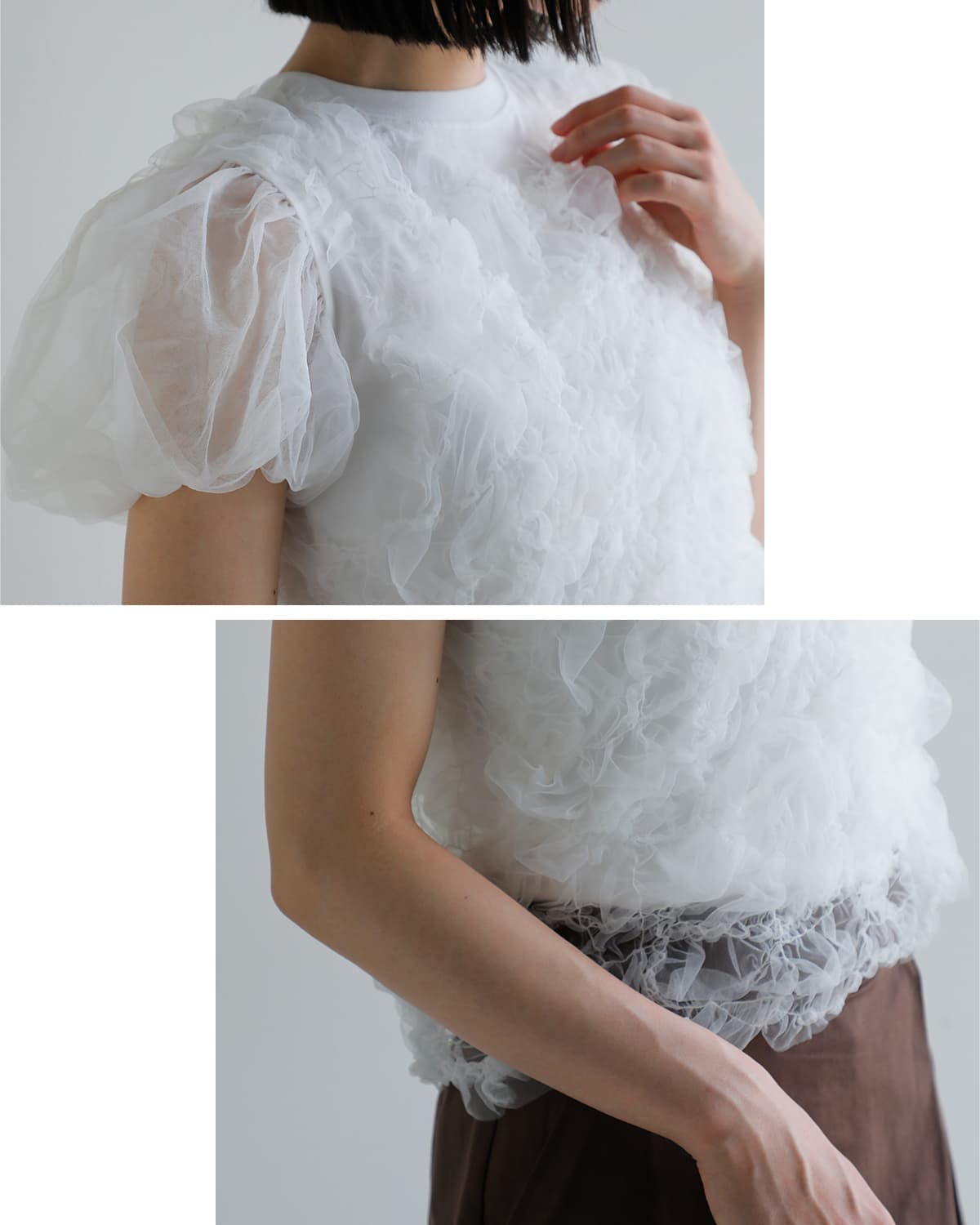 20%OFF】CLANE クラネ チュール ベスト レイヤード トップス 10105