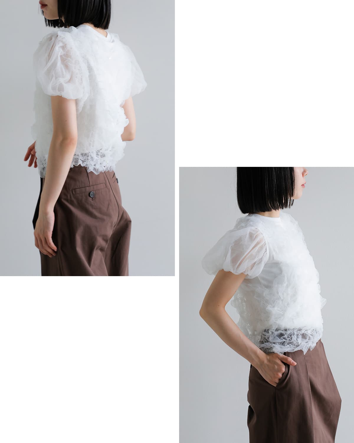 20%OFF】CLANE クラネ チュール ベスト レイヤード トップス 10105