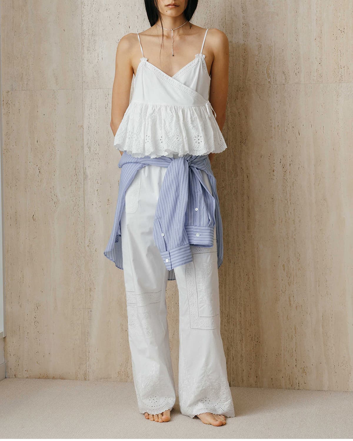 CREDONA クレドナ レース パッチワーク トップス LACE PATCHWORK TOPS