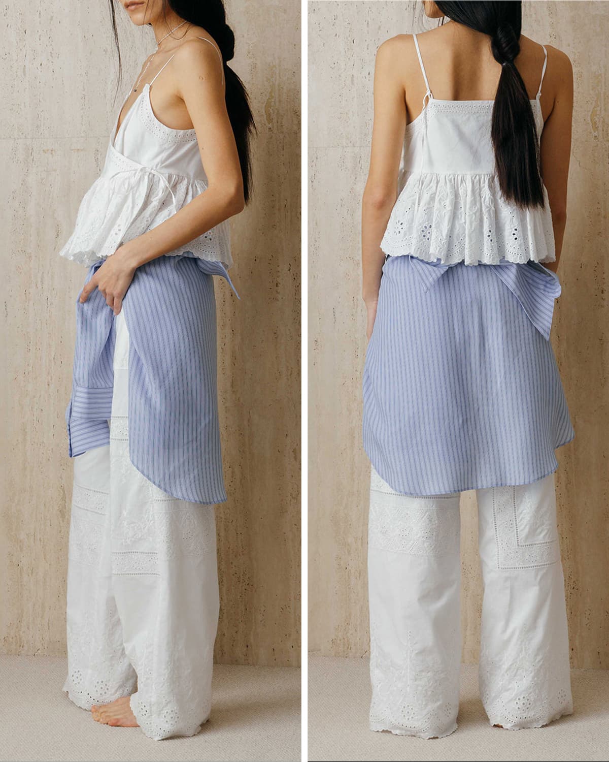 CREDONA クレドナ レース パッチワーク トップス LACE PATCHWORK TOPS
