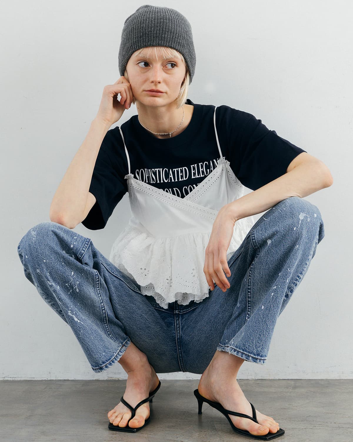 CREDONA クレドナ レース パッチワーク トップス LACE PATCHWORK TOPS