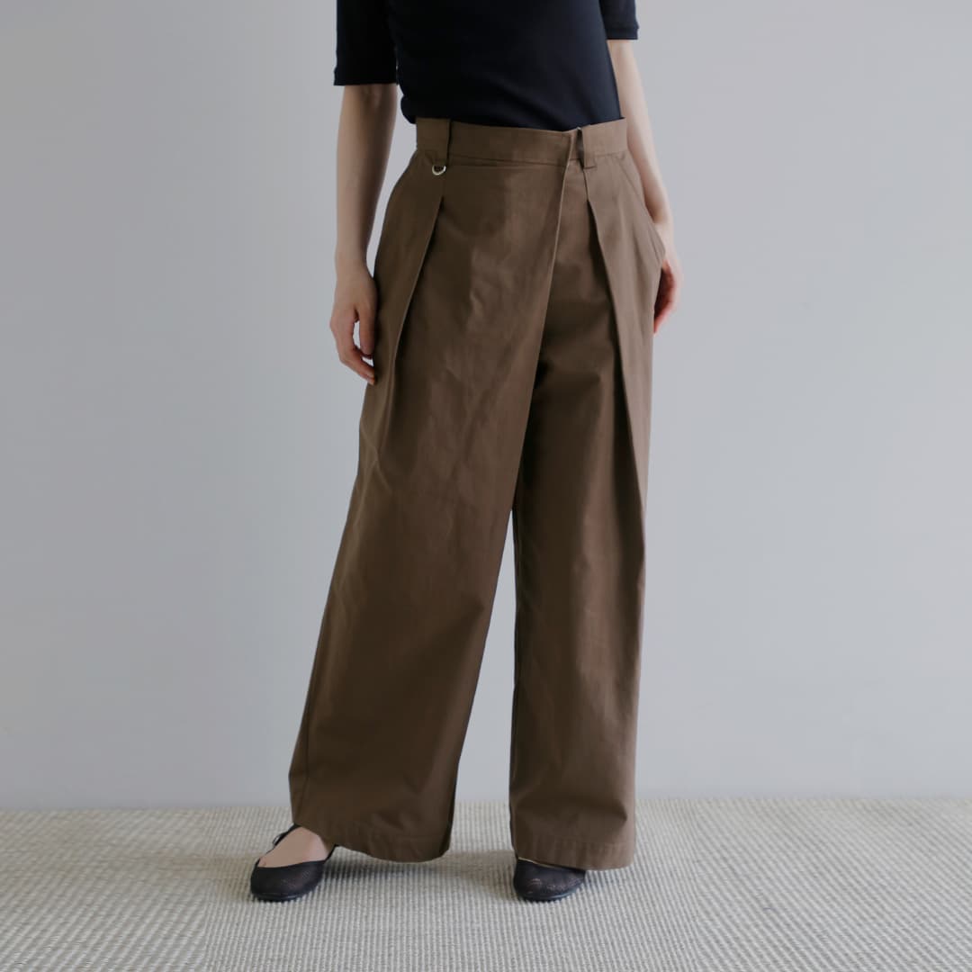 MANOF マノフ ラップ ワイド パンツ 80110-7133 2026ss新作 レディース