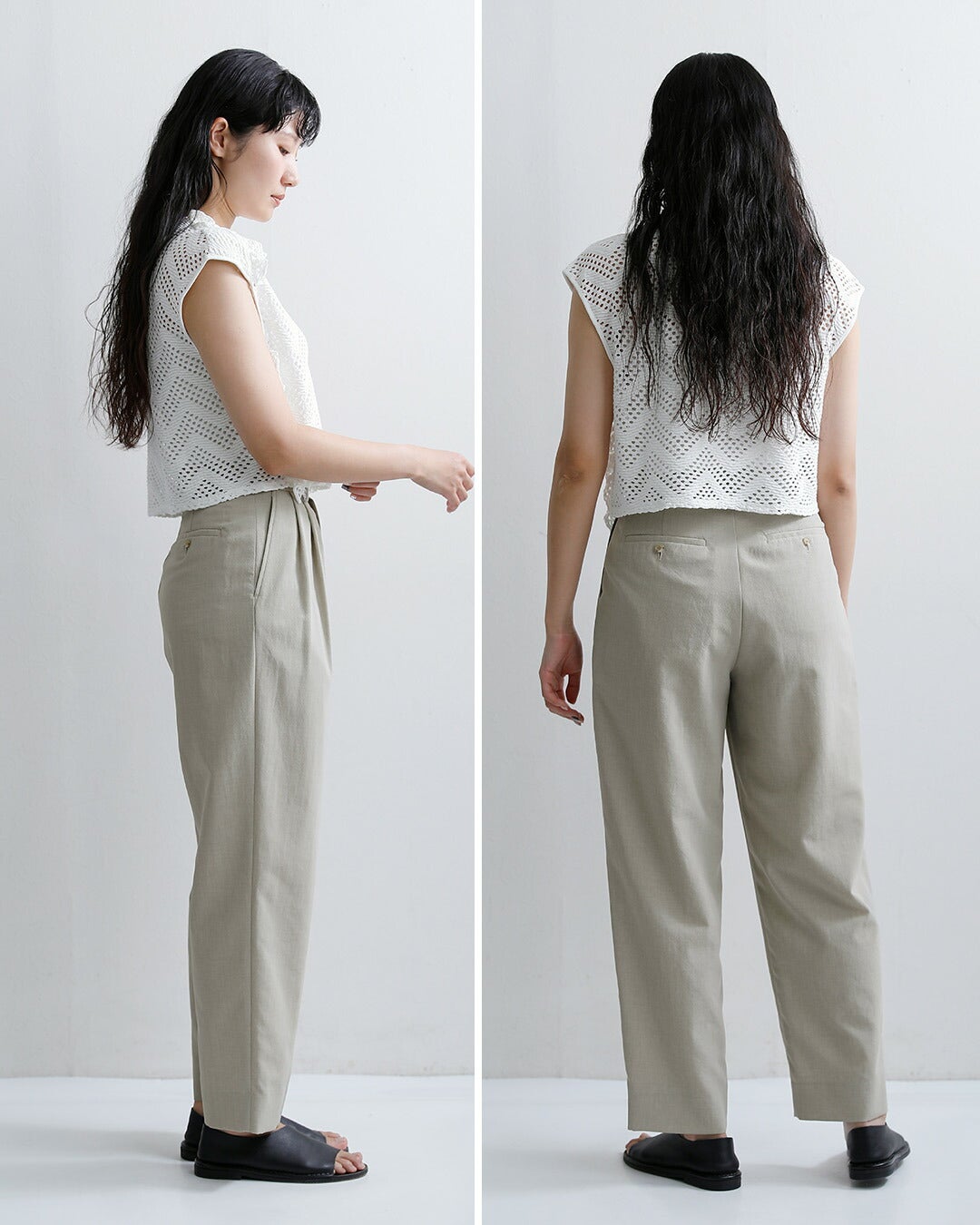 Shinzone シンゾーン ウォッシャブル バレルタックパンツ BREEZY PANTS