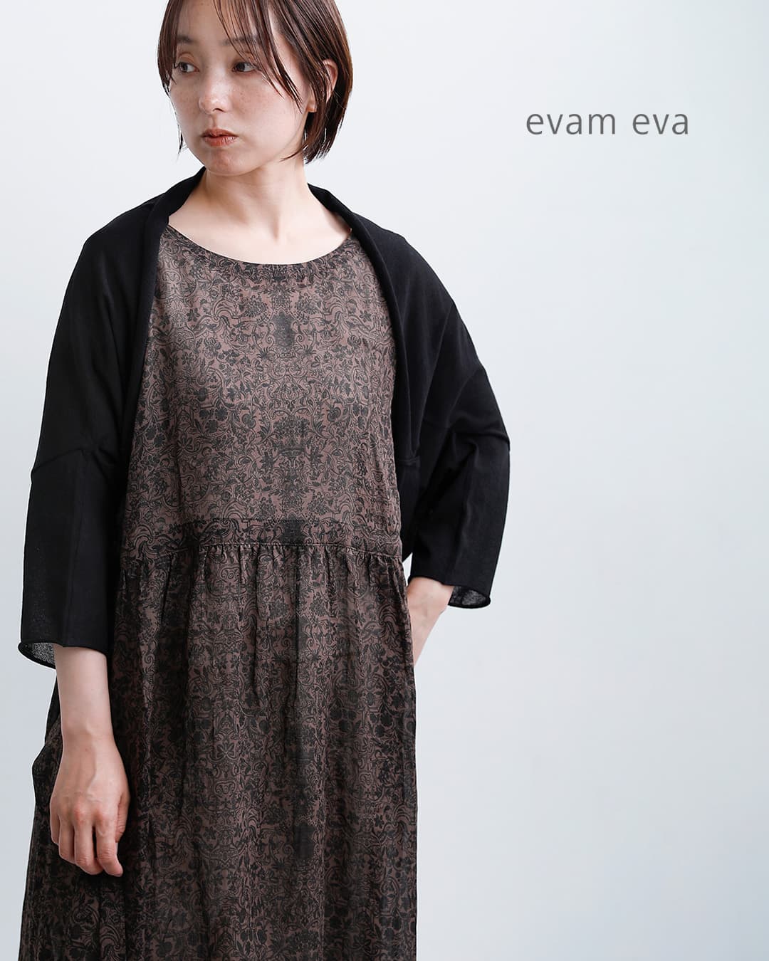 evam eva エヴァムエヴァ コットン ボレロ e261k194 レディース 2026ss