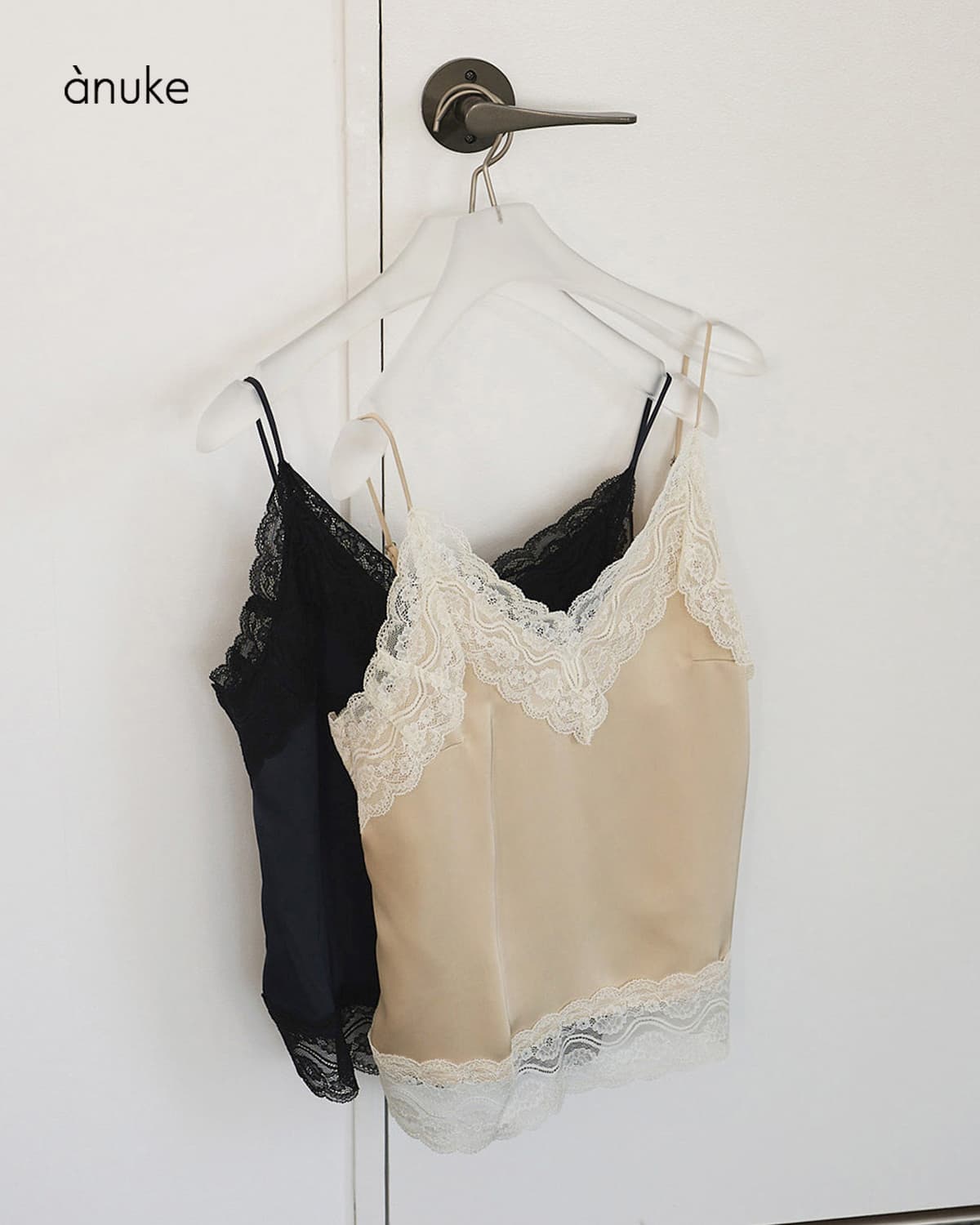 anuke アンヌーク サテンレース キャミソール Satin Lace Camisole