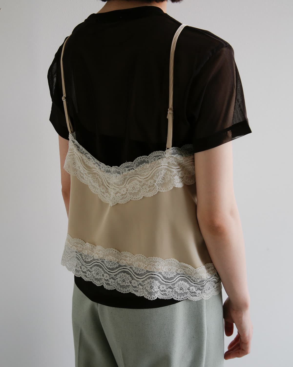 anuke アンヌーク サテンレース キャミソール Satin Lace Camisole